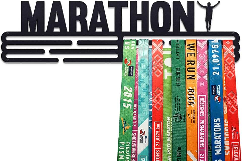 Marathon Medaillenhalter Running Laufen für 48 Medaillen Aufbewahrung - Läufer Geschenk Marathon Zubehör