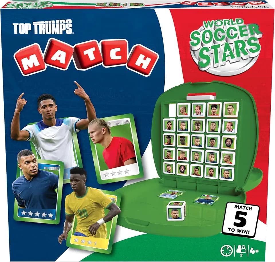 Top Trumps Match Game World Soccer Stars - Family Board Games for Kids and Adults - Matching Game and Memory Game - Fun Two Player Kids Games - Memories and Learning, Board Games for Kids 4 and up