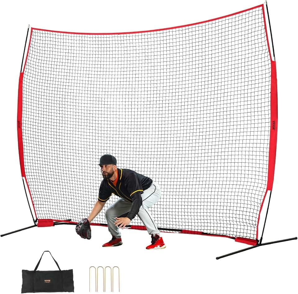 VEVOR Barricade Backstop Net,Multi-Sport Barrier Netting with Carry Bag