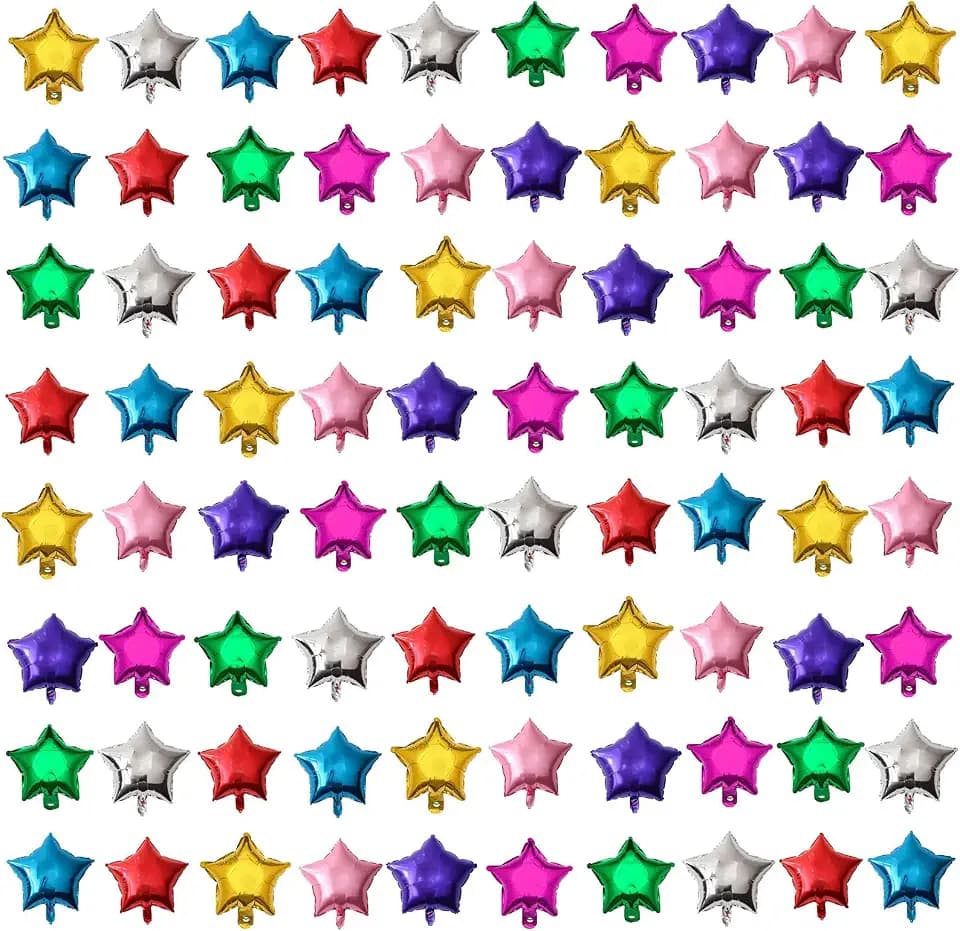 80pcs 5 Inch Mini Star Shape Foil Balloon for Birthday Party Decoration