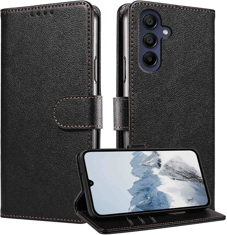 for Galaxy A17/A16 5G Phone Case Wallet RFID Blocking (Black)