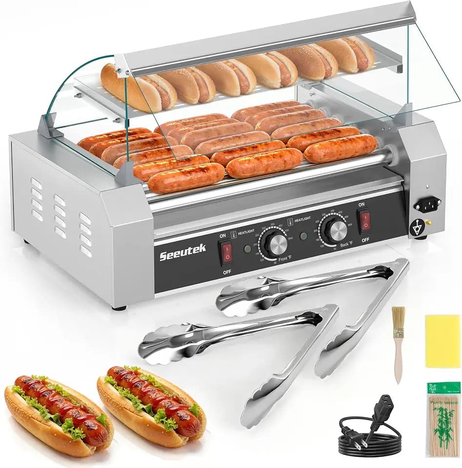Seeutek Hot Dog Roller 7 Rollers 24 Hot Dogs Capacity 1100W