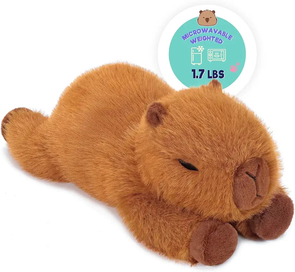 Onsoyours Original Capybara Microwavable Stuffed Animal, 15 inch Heatable Capybara Plush for Warmth & Comfort - Soft Cute Plushies Toys for Kids & Adults