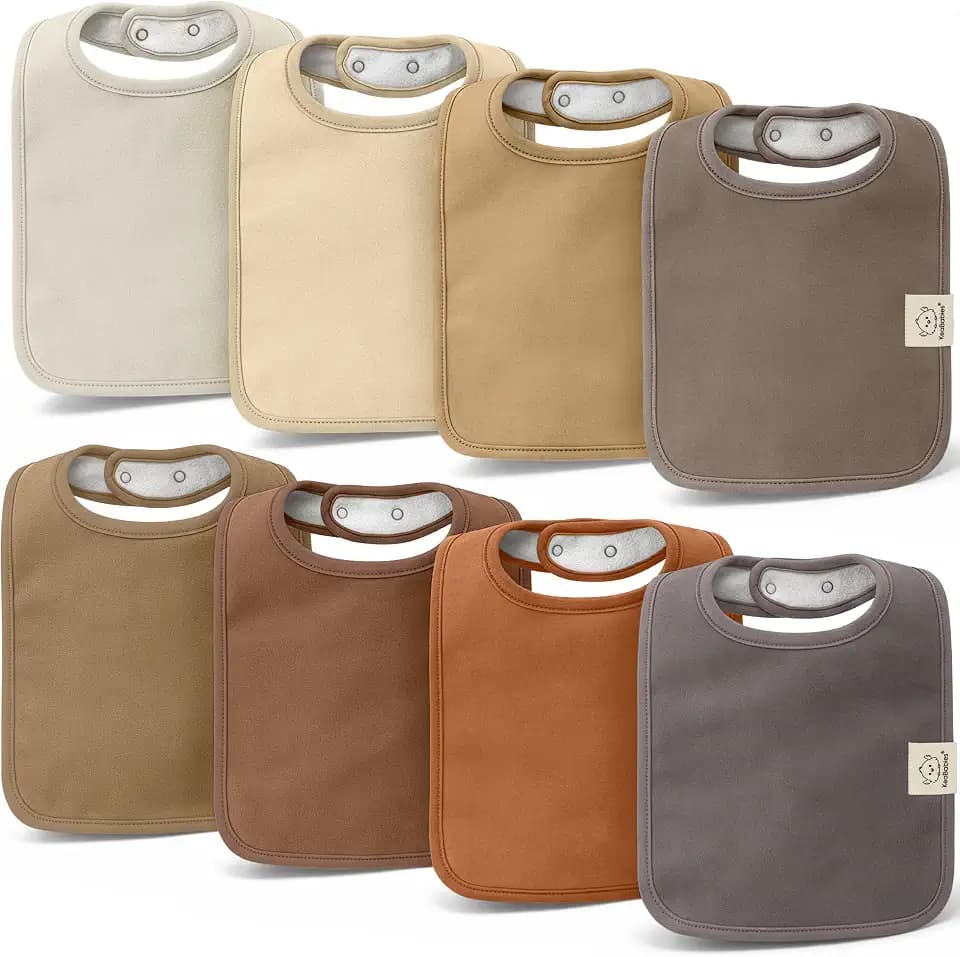 KeaBabies 8pk Baby Lätzchen für Jungen, Mädchen, Bio Baumwolle (Terracotta) | Sabberlätzchen aus Super Saugfähiger für Babys, Zahnende Kleinkinder, Neugeborene, Ultraweich und Maschinenwaschbar