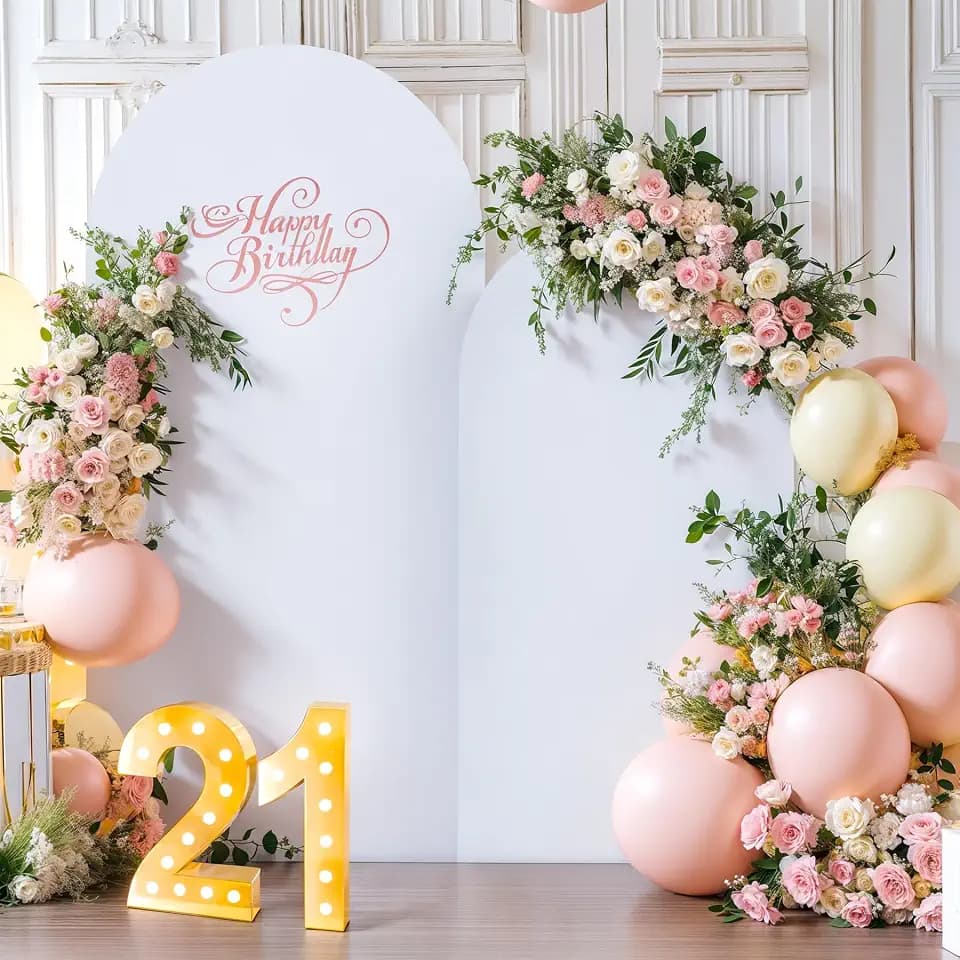 White Arch Backdrop Cover 7.2FT 6FT Spandex Arch Covers Stretchy Backdrop Set of 2, Double-Layer Wrinkle Free Wedding Arch Stand Cover Party Backdrop Curtains for Baby Shower Birthday Party Decoration