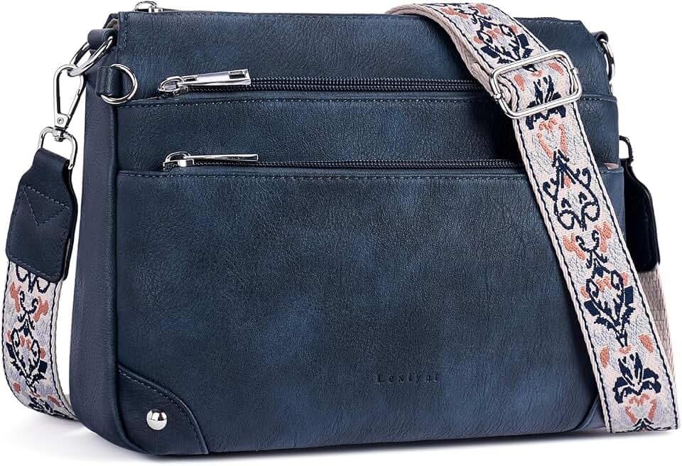 Crossbody Bag for Women, RFID Vegan Leather Medium Purse