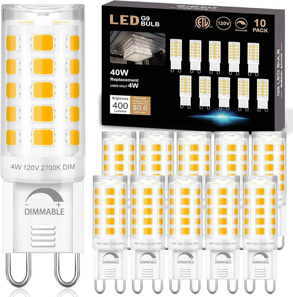 winshine 10 Pack Dimmable G9 LED Bulb 40W Equivalent 2700K Soft White