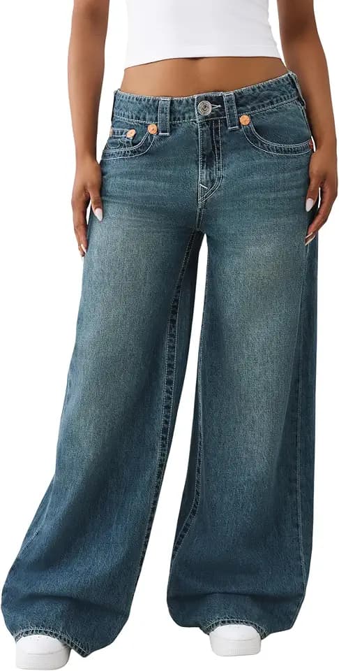 True Religion Women's Jessie Super Baggy Jeans