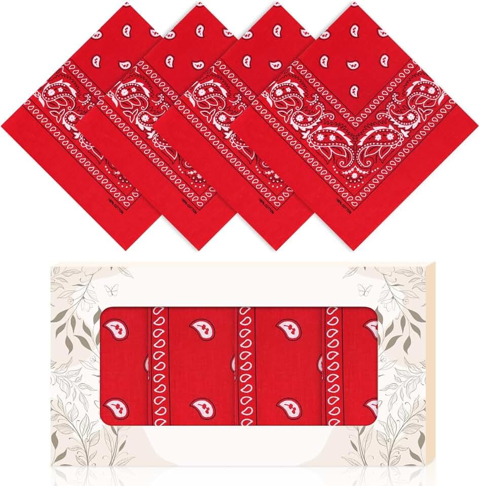NACHLYNN 4 pcs Paisley Bandana 100% Baumwolle für Damen Herren