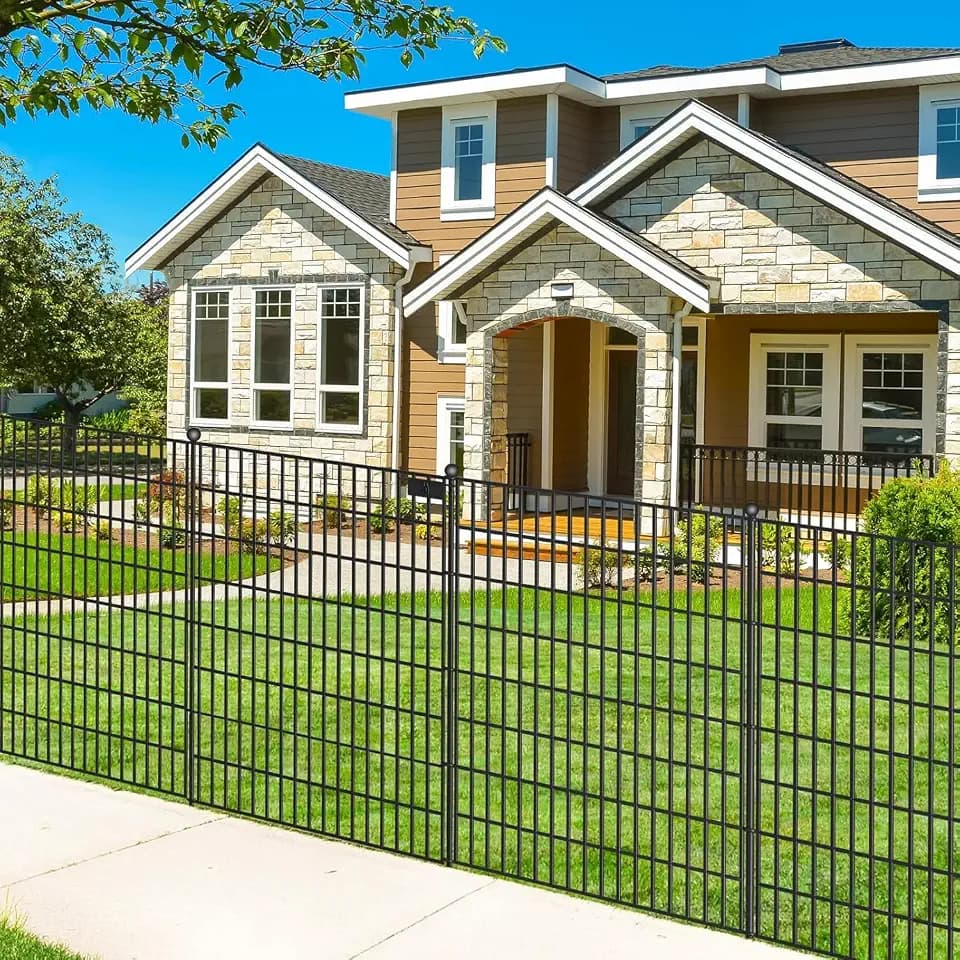 15 Panels No Dig Garden Fence with Gate, 40 in(H) X 36.3 ft(L) Metal Fence Panels, Thickened Rustproof Garden Fencing, Animal Barrier Fence for for Dogs, Rabbits, Landscape, Patio