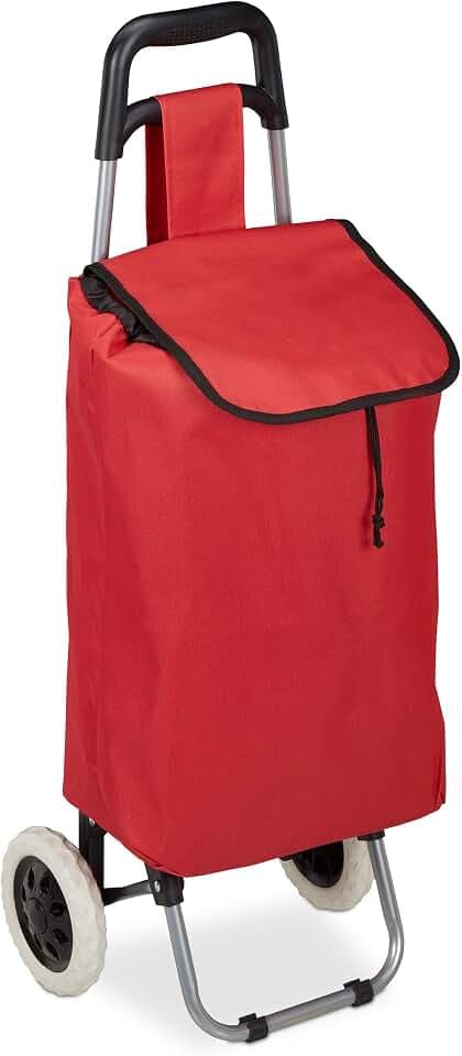 Relaxdays Einkaufstrolley klappbar, Abnehmbare Tasche 28 L, Einkaufswagen mit Rollen HBT 92,5 x 42 x 28 cm, Farbauswahl