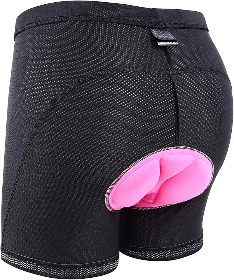 Sportneer Damen Fahrradunterhose 4D Gepolstert Elastische & Atmungsaktive Radunterhose Schwarz