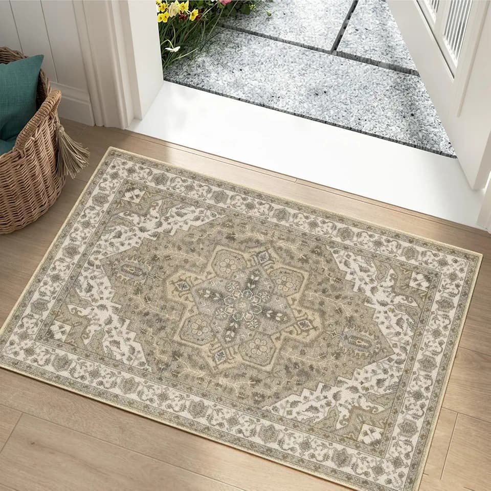 Collive 2'x3' Small Boho Washable Front Indoor Entryway Door Mat