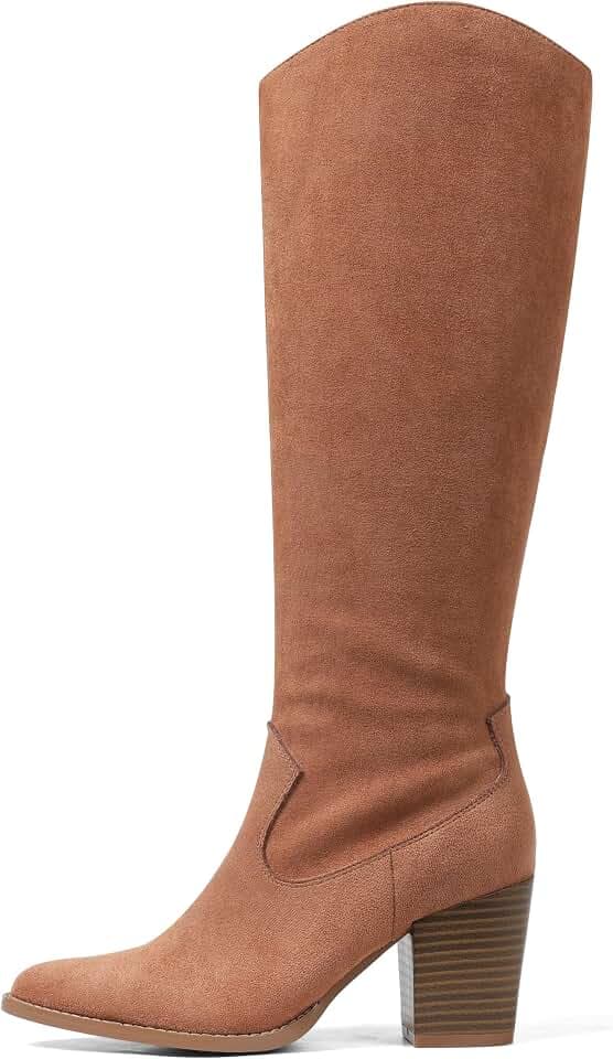 MeiLuSi Womens Knee High Fall Boots 2026 Suede Tall Boots Party Dress Zip