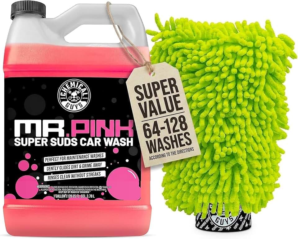 Chemical Guys, Mr. Pink Car Wash Soap 1 Gallon with Wash Mitt