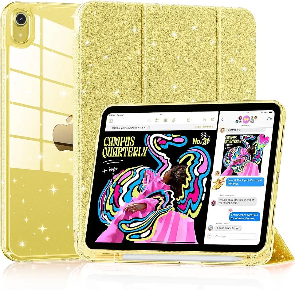 Case for iPad (A16) 11th/10th Generation 11"/10.9" 2025/2022,Glitter Yellow