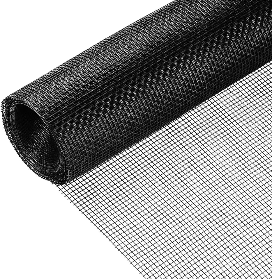 DIKER Fiberglas Fliegengitter Fenster, Fliegennetz 200x200cm, Schwarz