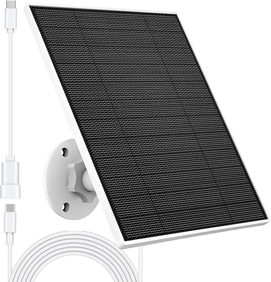 Solarpanel für Eufy Outdoor kamera, 5W Kamera Solarpanel Kompatibel mit Eufycam, Kontinuierliche Stromversorgung, Solarpanel mit 9,8ft Ladekabel, IP65 Wasserdicht, Verstellbare Wandhalterung