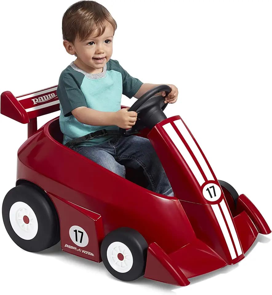 Radio Flyer Grow with Me Racer, Kids Battery Powered and Remote Control Ride On Toy, Red Toddler Ride On Toy for Ages 1.5-4 Years, Large