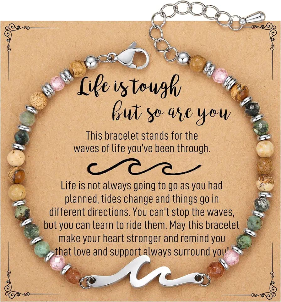 TONY & SANDY Friend Gifts for Women, Unique Birthday Gifts for Women, Sister Gift from Sister, Wave Bracelet, Christmas Stocking Stuffers for Woman Female, Bestie Friendship Bracelets