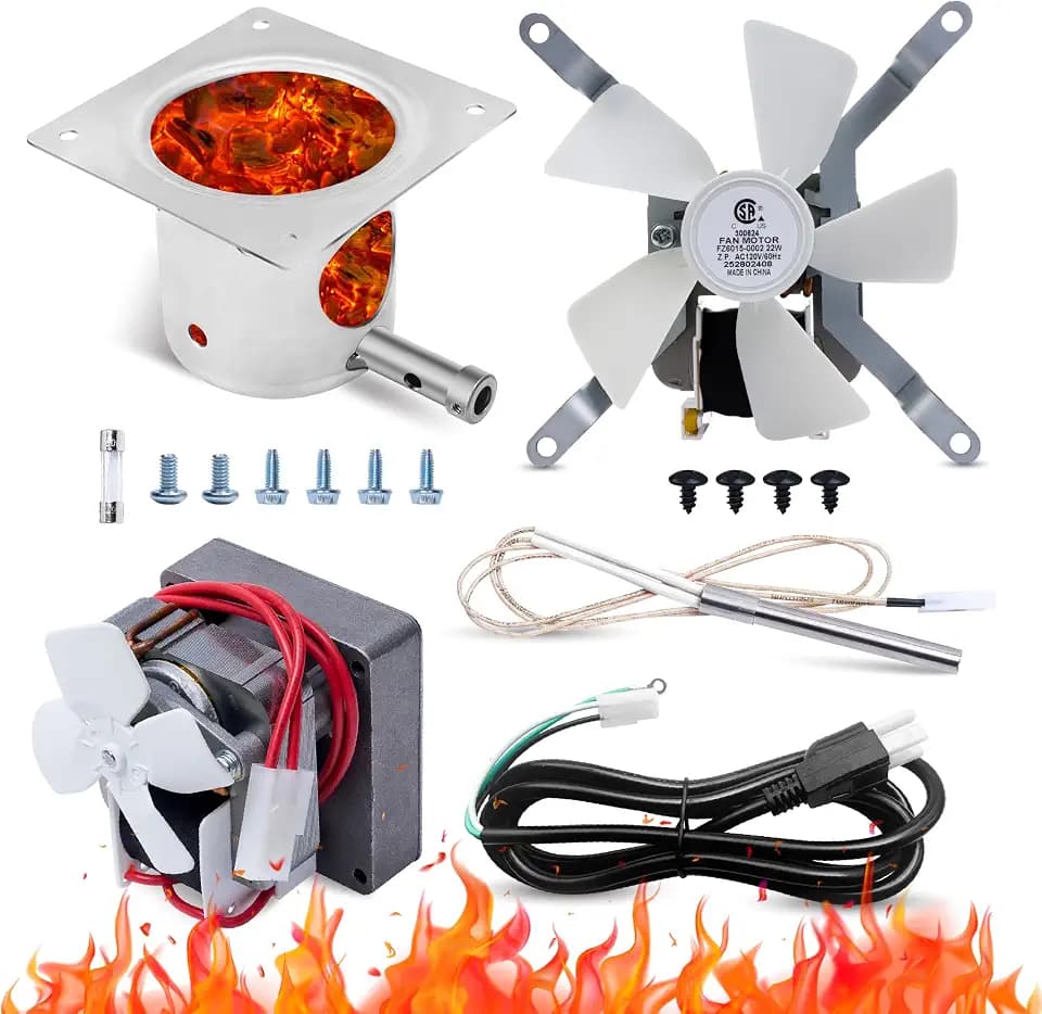 Canamax Traeger Grill Parts Kit Complete Set for Pellet Grill Auger Motor, Induction Fan, Fire Burn Pot, Hot Rod Igniter, Fuse, Power Cord - Compatible with Traeger, Pit Boss, Camp Chef, Z Grill