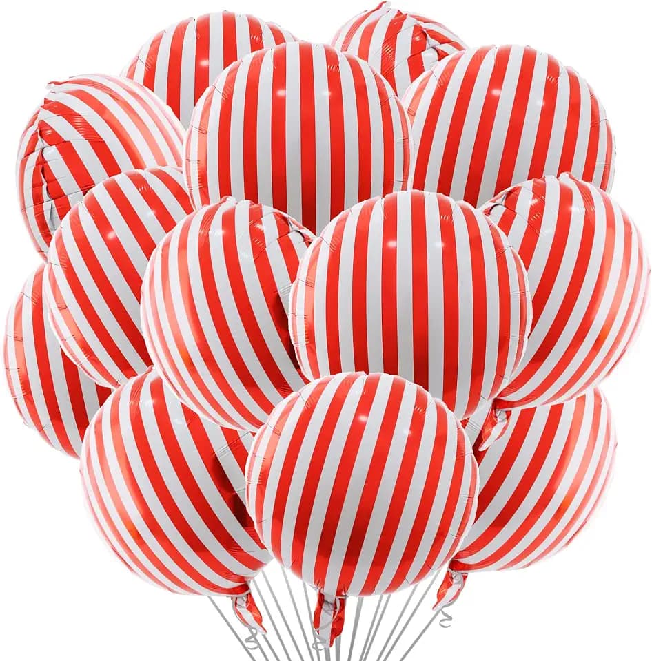 TONIFUL 30Pcs 18 Inch Round Balloons Large Red White Round Shape Foil Balloons Big Red White Round Helium Mylar Balloons for Birthday Wedding Baby Shower Anniversary Engagement Party Decor Supplies