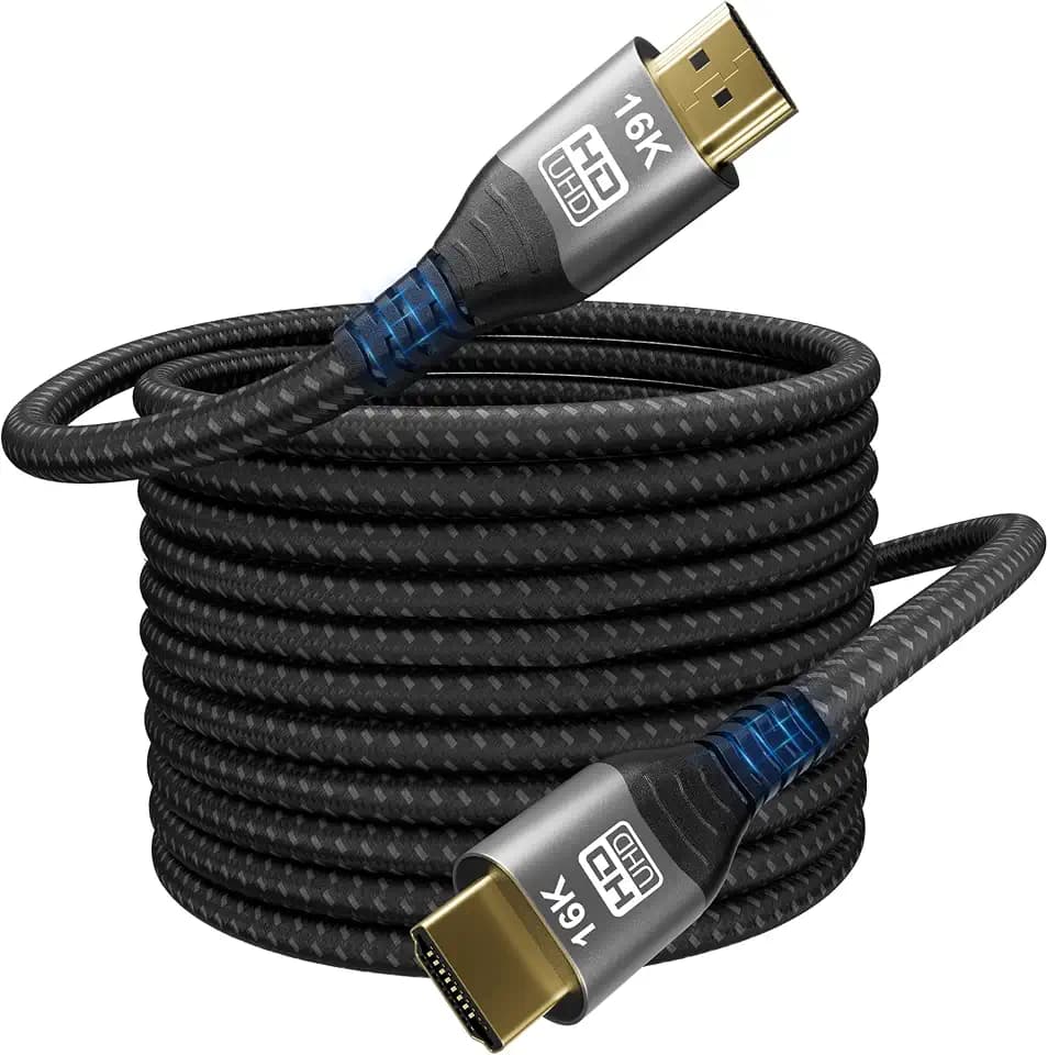 16K 10K 8K HDMI 2.2 Cable, 96Gbps Ultra High Speed HDMI Braided Cord, Support 16K@60Hz 8K@60Hz 4K@120Hz HDCP 2.2&2.3, Dynamic HDR,eARC,DTS:X, for Roku TV/HDTV/PS5/Xbox (3M/10Feet)