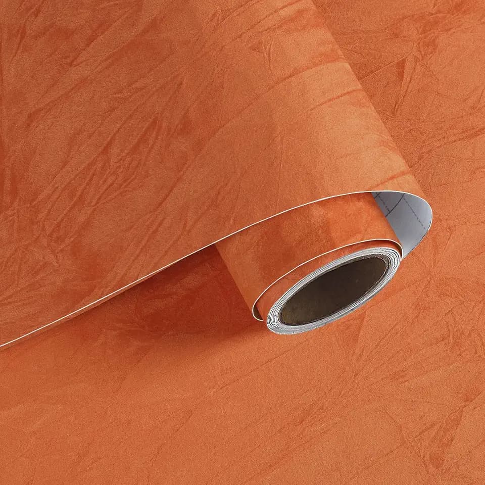 VaryPaper Tapete Selbstklebend Samtstoff Orange 40cmx200cm Klebefolie Möbel Beflockt Stoff Selbstklebende Filzfolie Dekofolie Möbelfolie Velours Schmuckschatulle Klebefolie Schrank Tisch Handwerk