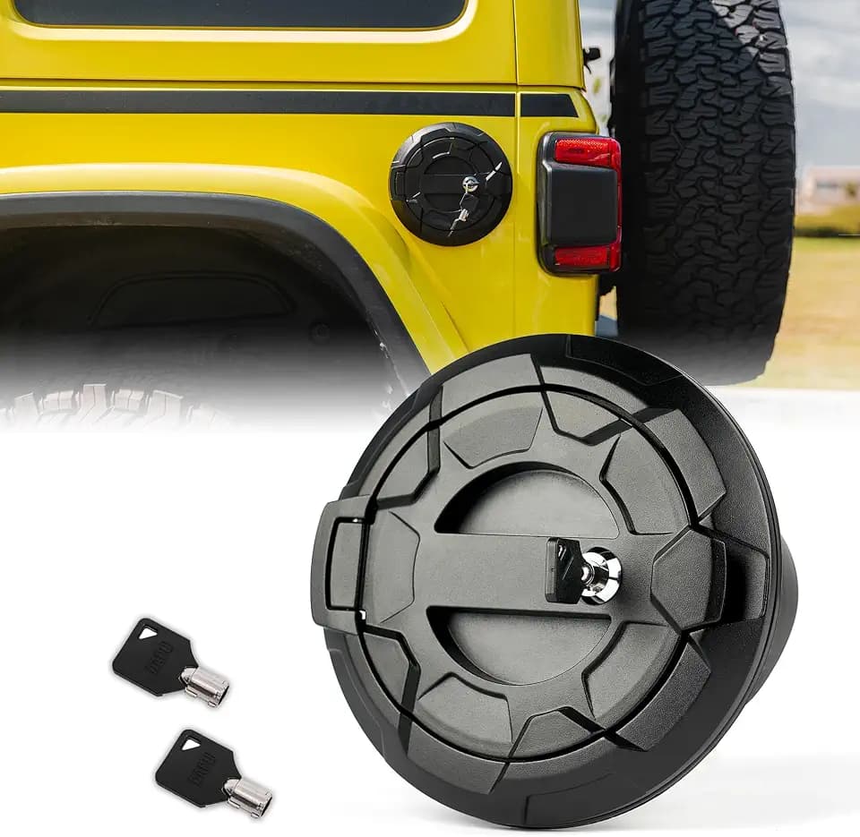 Aluminum Locking Gas Cap Cover Compatible with 2018-2026 Jeep JL JLU