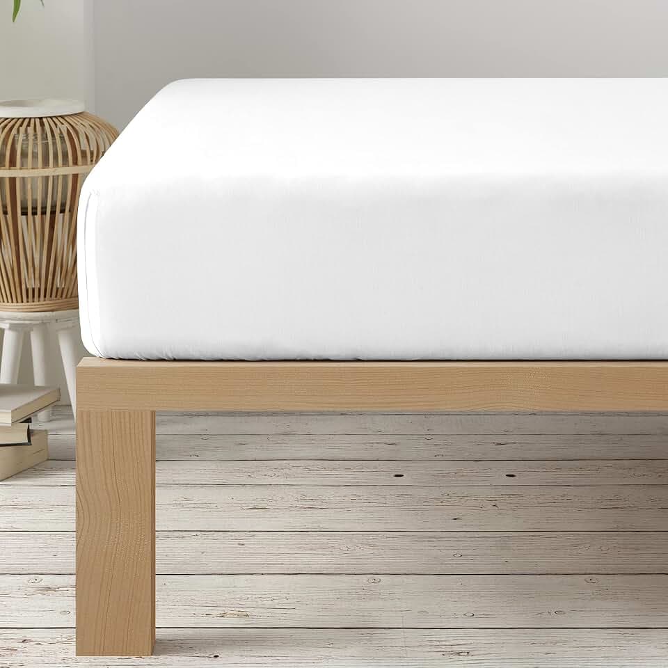 Degrees Home - Collection - Spannbettlaken – 100% Polyester, Hochwertige Mikrofaser, Rundum-Gummizug, Atmungsaktiv & Pflegeleicht, Oeko-Tex Standard -150x200x33 – Weiß