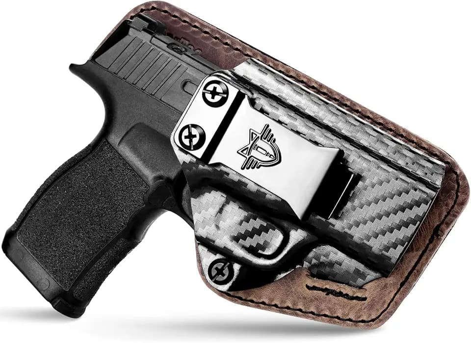 IWB Holster Kydex Leather Hybrid Gun Holster, Concealed Carry Right Handed