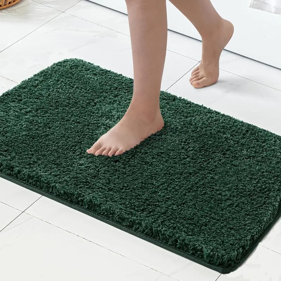 MIULEE Christmas Dark Green Bathroom Runner Rugs Soft Bath Mat 24x40 Inch