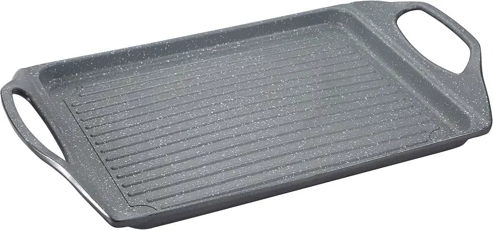 San Ignacio Origin - 43 cm Grillplatte - Hergestellt in geschmiedetem Aluminium - Schwarzes Innenquantanium - Für alle Feuer - Induktionspunkt - täglicher Germer, Grau