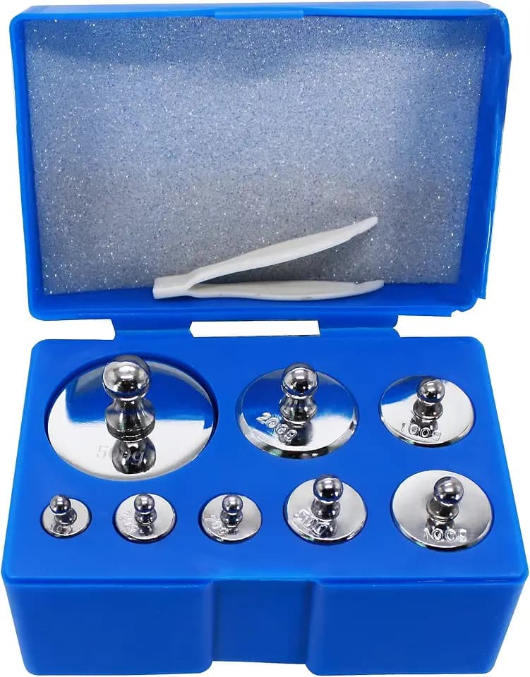 HFS (R) M2 Klasse 8-teiliges Waage Balance Kalibriergewicht Set mit Etui (10g, 20g, 20g, 50g, 100g, 100g, 200g, 500g)-1000g Gesamtgewicht
