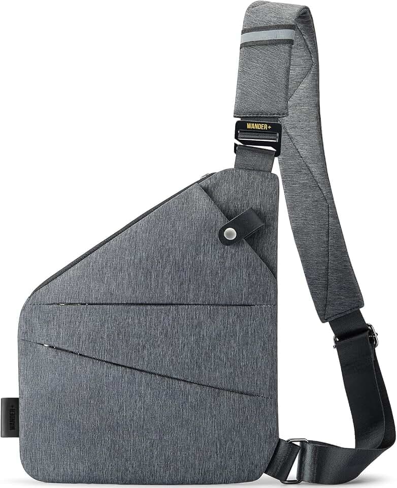 WANDER+® Anti Theft Crossbody Travel Bag for Women Men, Multi-Pocket Crossbody Bag, Slim Sling Bag