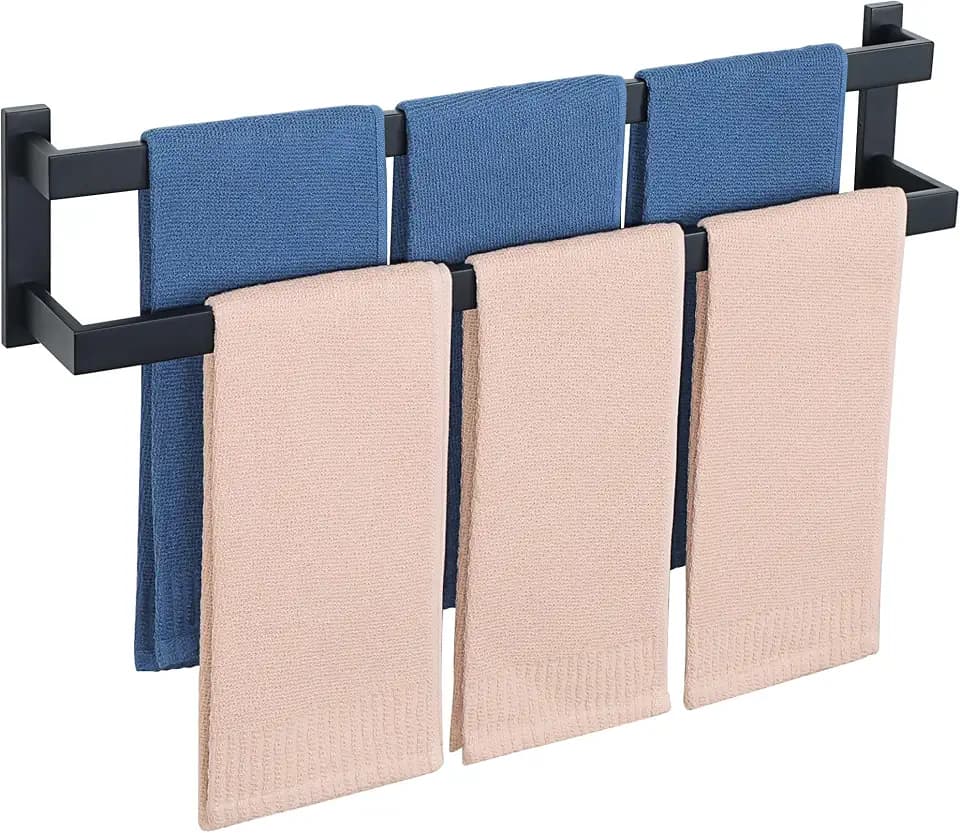 SAYAYO Handtuchhalter Schwarz 70cm Doppelt Handtuchstange Edelstahl