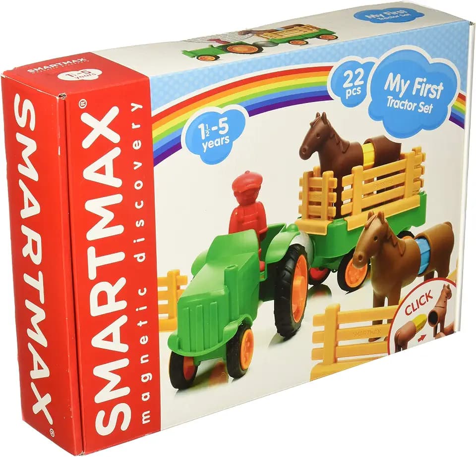 SMARTMAX - My First Tractor Set, Construction Toy, 22 Pieces, 1 1/2-5 Years