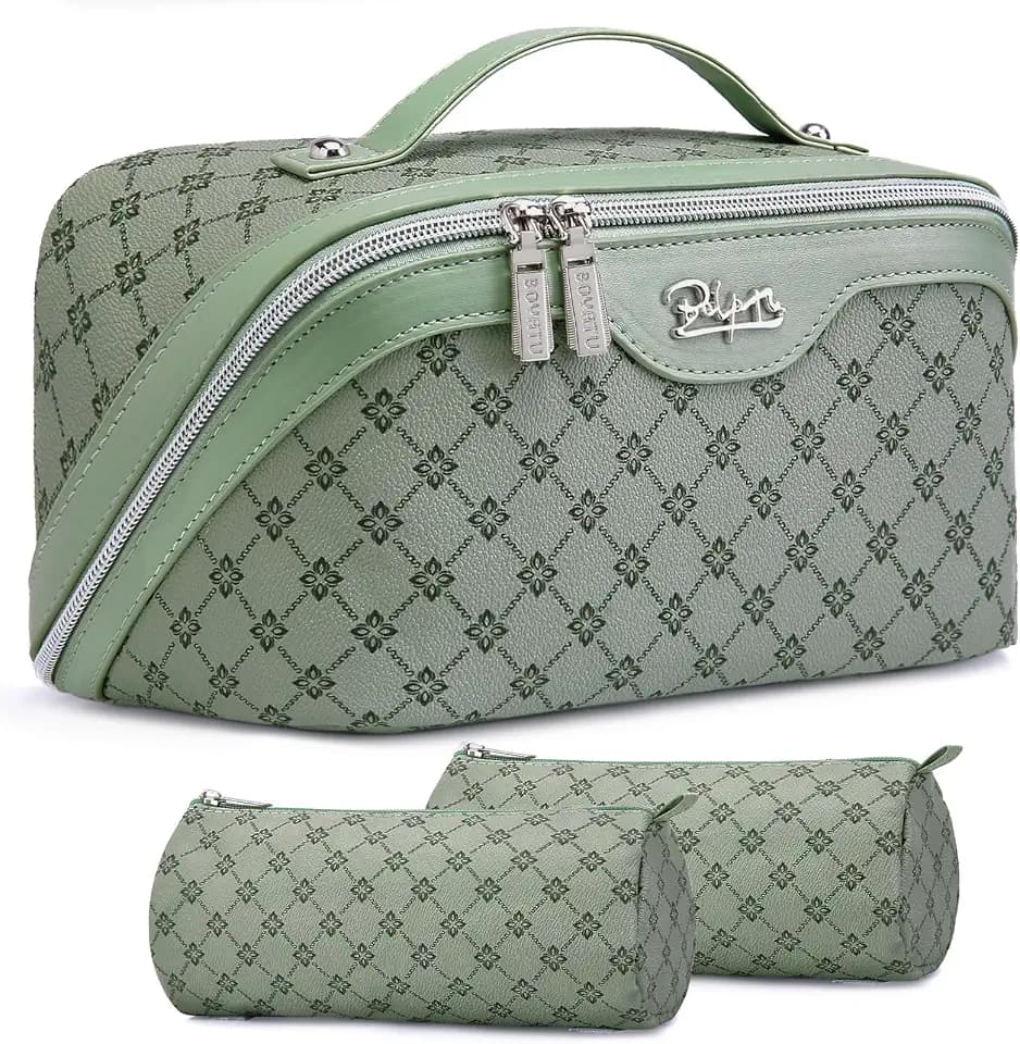 BOYATU Travel Makeup Bag Cosmetic Bags for Women: 3-Piece Makeup Bag Set