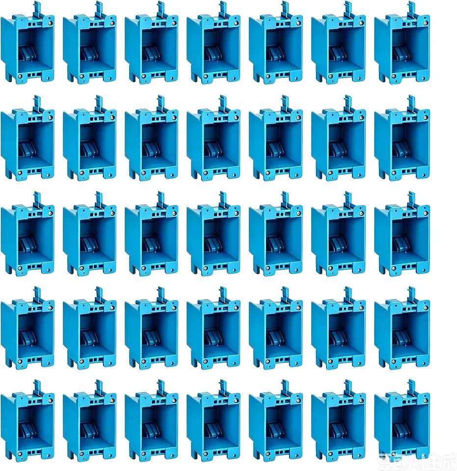 36 Pack 1-Gang Old Work Retrofit Electrical Box, 14 Cu. in. PVC Junction Box, for Wall Switch/Outlet Installation, Easy Mounting for Construction and Renovation