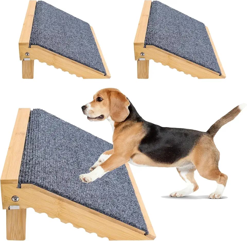2-Pack Dog Ramp for Stairs, Porch Steps & Indoor Use for Small Dogs