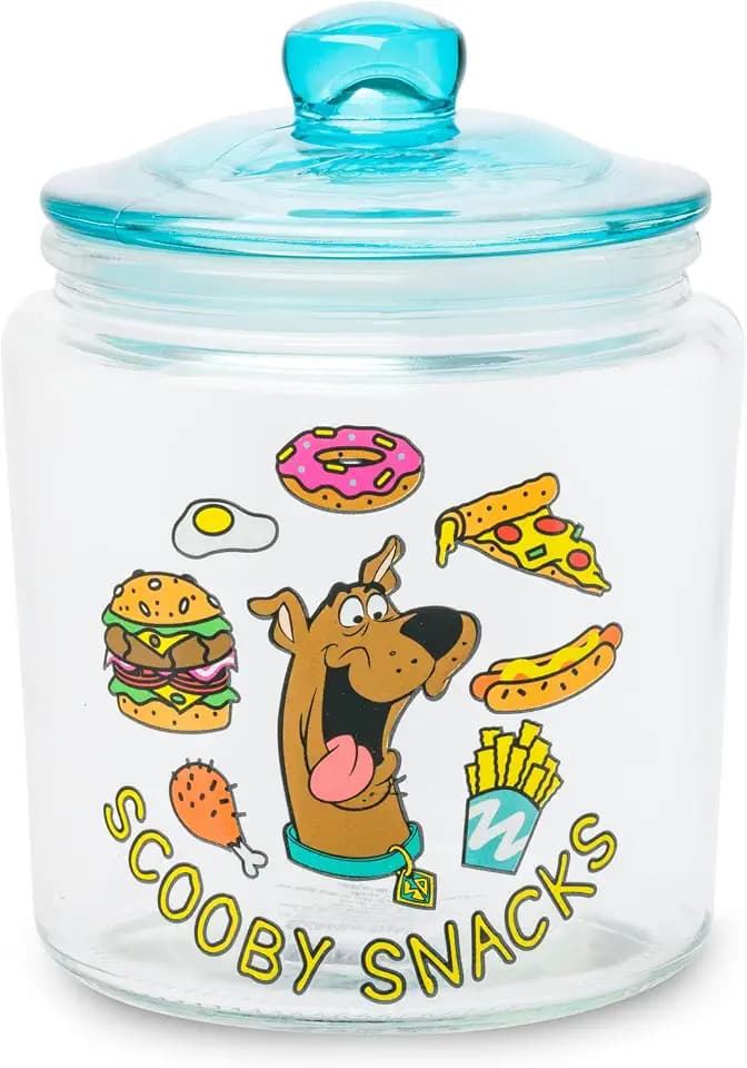 Silver Buffalo Scooby Doo Scooby Snacks, Glass Jar with Lid
