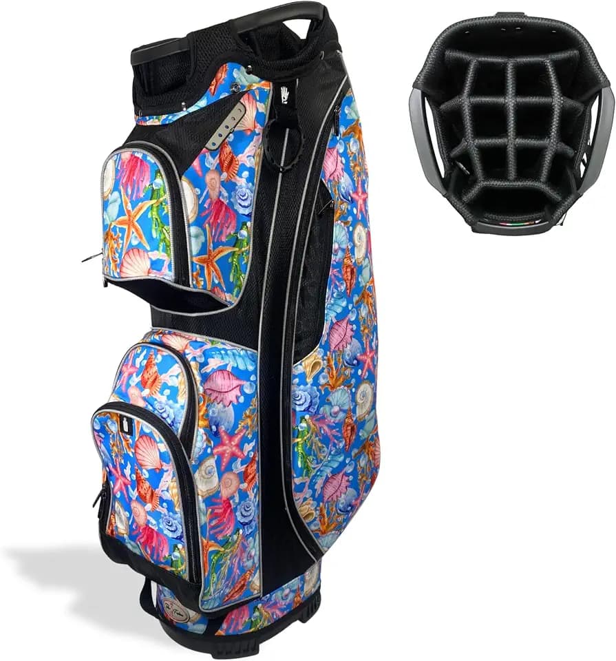 Luxury Women’s Golf Cart Bag – The Signature Series – 14-Way Organizer Top with Integrated Putter Well & Velour-Lined Valuables Pocket