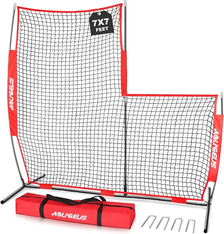 7FT Batting Screen, I-Screen L-Screen Pitching Net for Pitcher