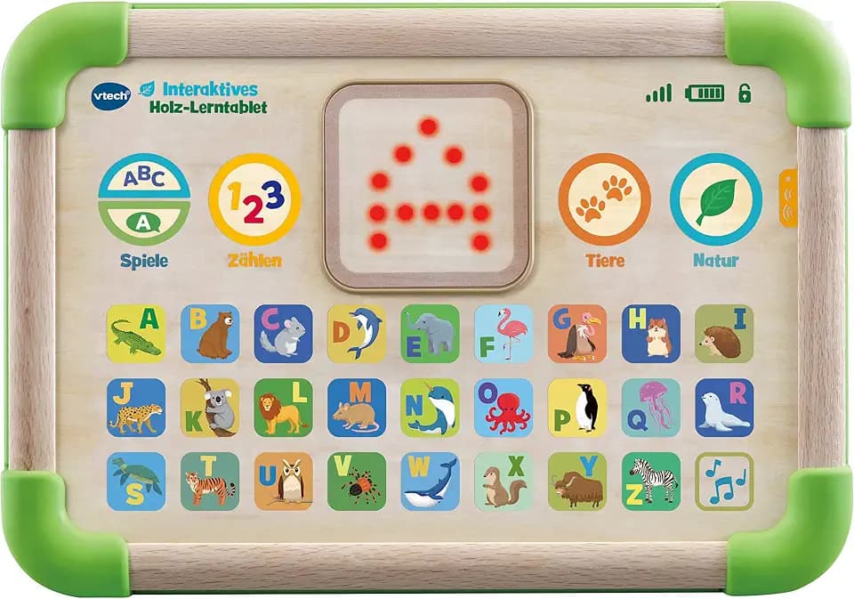 VTech Holz-Lerntablet, interaktiv, FSC-Zertifiziert, 1-4 Jahre