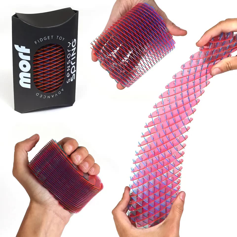 Morf Spring 3D Sensory Fidget Toys for Kids, Teens & Adults, Berry