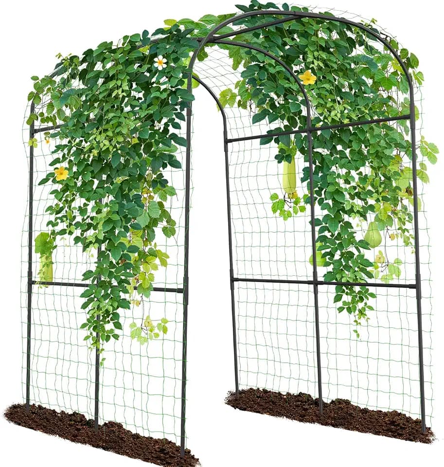 SUNYRISY 71" x 47" x 83" Garden Arch Trellis for Climbing Plants Outdoor
