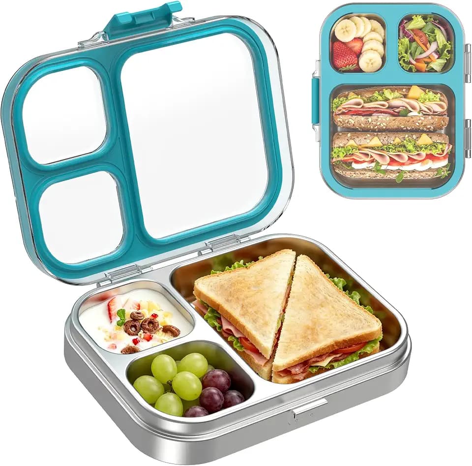 LOHASOK Stainless Steel Bento Lunch Box, 800ml, Blue