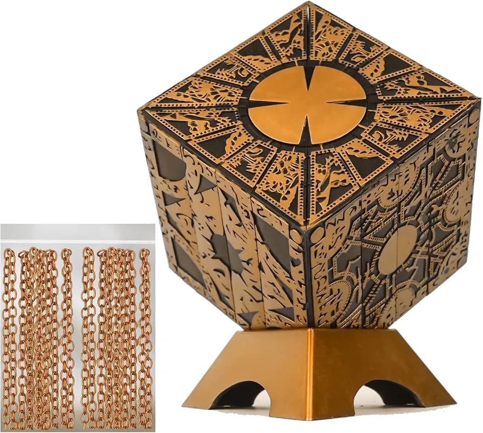 SUIZU Hellraiser Puzzle Box, 1:1 Replica, Functional, Detachable Lock Puzzle, 3x3x3in, PVC, Adult Age Range, Collectible Display, Puzzle Solving