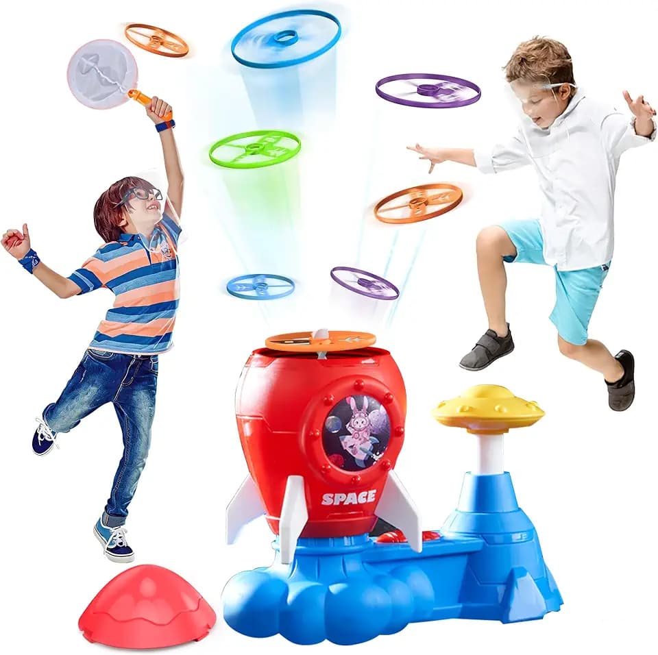 Outdoor Toys for Kids Ages 3-8, Outside Flying Disc Launcher