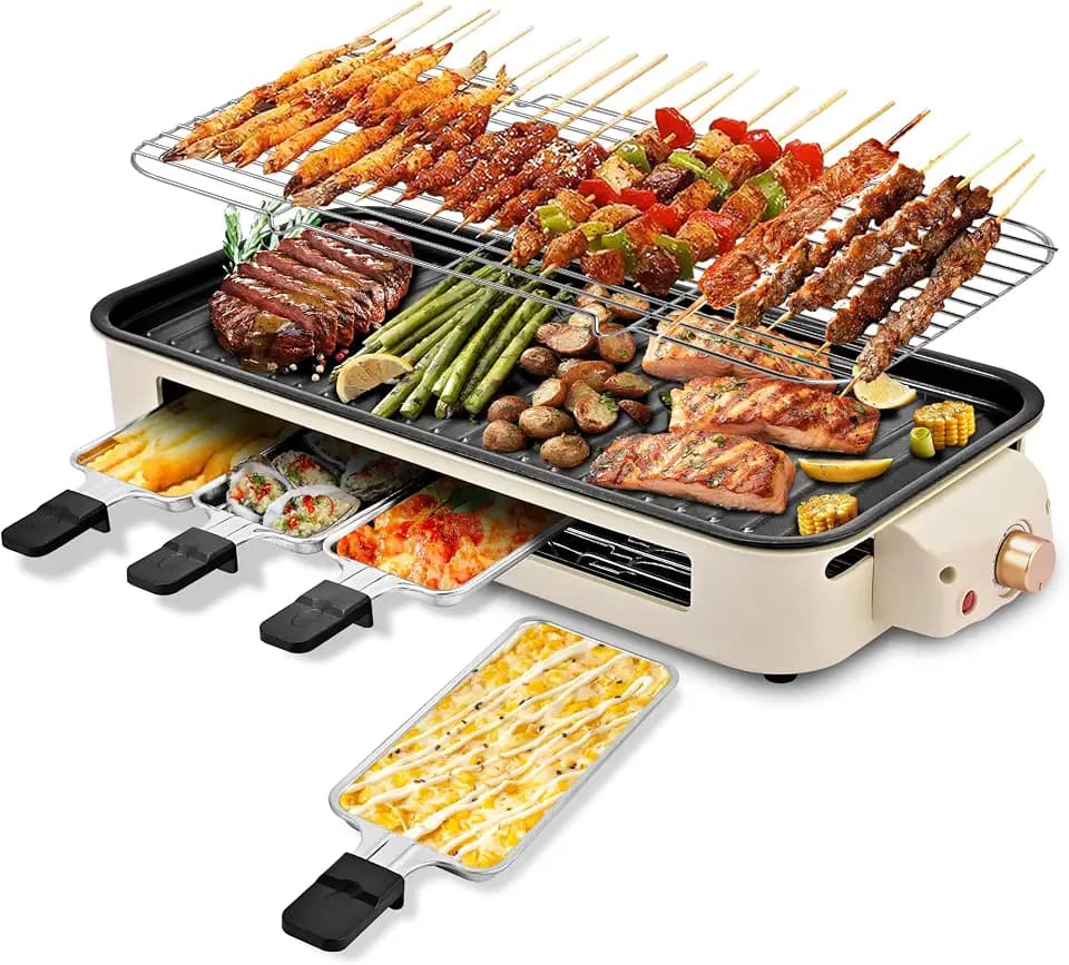 Pukomc Electric Indoor Grill,2 in 1 Indoor Grills for Kitchen
